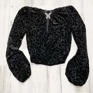 Raisa Vanessa x Trendyol Animal Print Jeweled Blouse Size 34